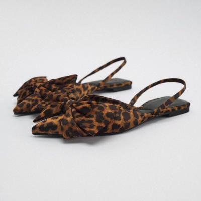 China Fashion Trend luxury New Leopard Bow Shoe Slim Ballet Shoes for sale