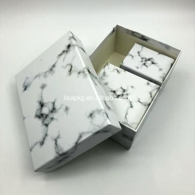 China Handmade High Quality Custom Printed Marble Cardboard Gift Packaging Box With Lid for sale