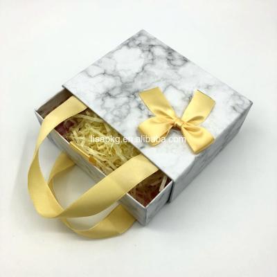 China Handmade Custom Wholesale Bow Tie Ribbon Packaging Gift Drawer Cardboard Box for sale