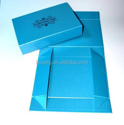 China Handmade High End Blue Folding Board Cardboard Storage Box With Magnets for sale