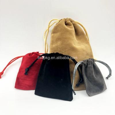 China Recyclable Custom Wholesale Jewelry Pouch Drawstring Gift Velvet Cosmetic Bag for sale