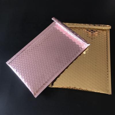 China Shiny Trade Assurance Rose Gold Ziplock Air Bubble Custom Bag for sale