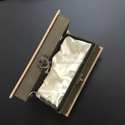 China Handmade Custom Logo Small Kraft Paper MDF Wooden Box For Gift for sale