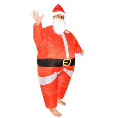 China Hot Selling Santa Claus Inflatable Costume Novelty Order Welcome Christmas Party Inflatable Costume for sale