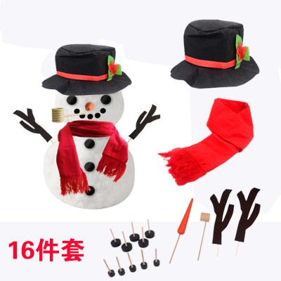 China New Arrival 16 Pcs Simple Christmas Large Snowman Equipment Set Snowman Props Kids Christmas Decoration Game for sale