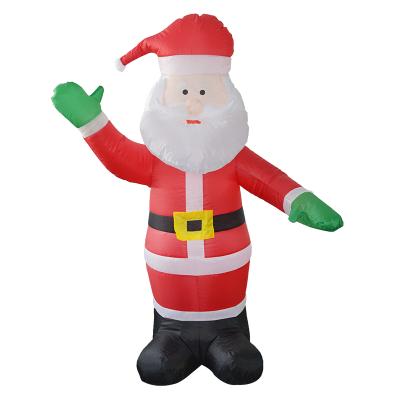 China Newest Custom Design Christmas Advertising Decoration 2.4M Inflatable Santa Claus Inflatable Model With Light for sale