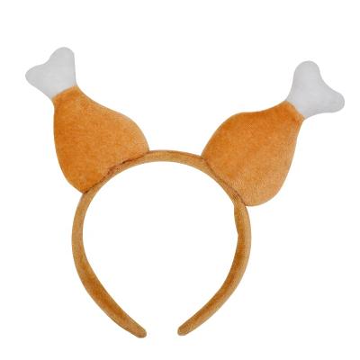 China Decoraive In Stock Thanksgiving Drumstick Headband Funny Plush Turkey Headband for sale