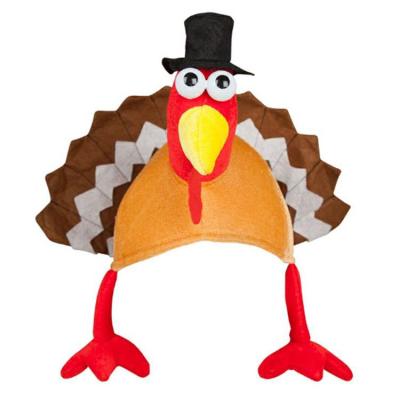 China Hot Selling Decoration Amazon Thanksgiving Rooster Turkey Hat With Leg Head Tail Fancy Dress Costume Hat for sale