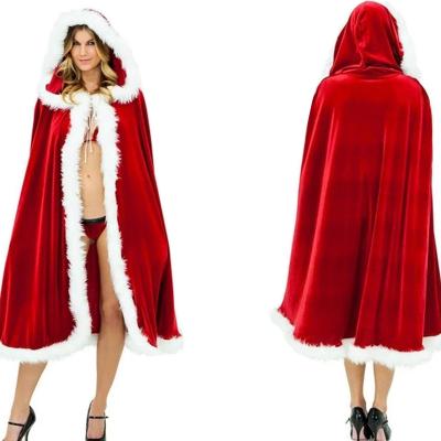 China Party Halloween Carnival Costume Red Christmas Cap Stage Show Party Cloak Cosplay Hot Selling Costume For Women for sale