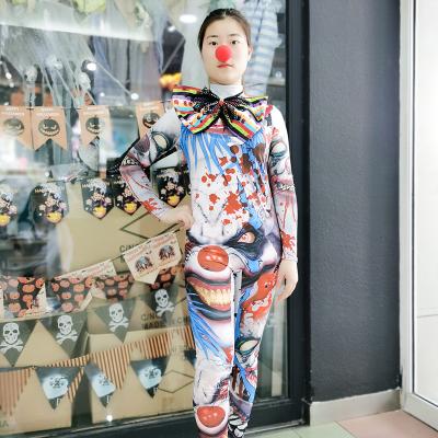 China Costumed Insane Clown Circus Fashionable Professional Party Cosplay Carnival Fashion HUAYU Halloween Costume for sale