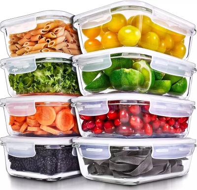 China Sustainable High borosilicate heat resistant glass storage food container for sale