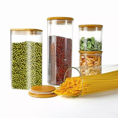 China Sustainable Wholesale High Borosilicate Airtight Glass Storage Jar With Cork Lid for sale