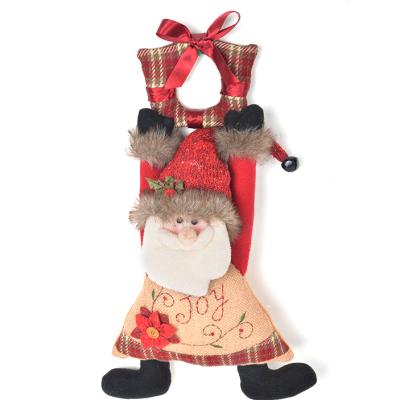 China Hemp Christmas Decorations Santa Claus Plush Doll Christmas Dolls Hanging Decoration for sale