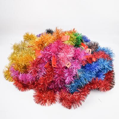 China Artificial Plastic Christmas Tinsel Orange Christmas Garland PVC Colors for sale