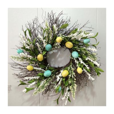 China Suitable Price Good Quality Artificial Grass Eggs Wreath Easter For Holiday for sale