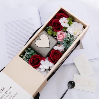 China Flower Scented Gift Box Rose Soap Valentine's Day Gift Heart Shaped Birthday Gift for sale