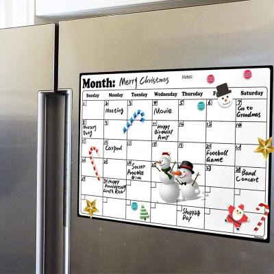 China No Erase Ghosting Calendar Whiteboard Custom Dry Planning Board Fridge Magnetic Whiteboard for sale