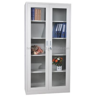 China Filing cabinet factory price book steel cupboard door glass cabinet for sale