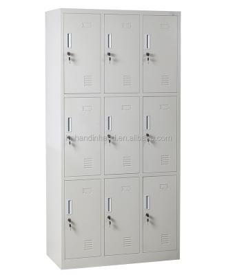 China Home Luoyang Knock Down 9 Doors Metal Clothes Storage Locker for sale