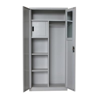 China Filing Cabinet CDSM PAIR Double Doors Stroge Locker With A Mirror And Safe Box Knockout Construction for sale