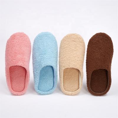 China Plush Disposable Slippers Plush Large Size Home Slippers Thick High Quality Soft Custom Made Comfortable Slippers for Hotels for sale