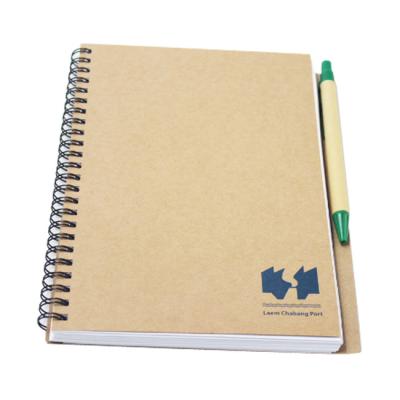 China Printed Recycled Kraft Paper Cover Notebook With Custom Logo Printing for sale