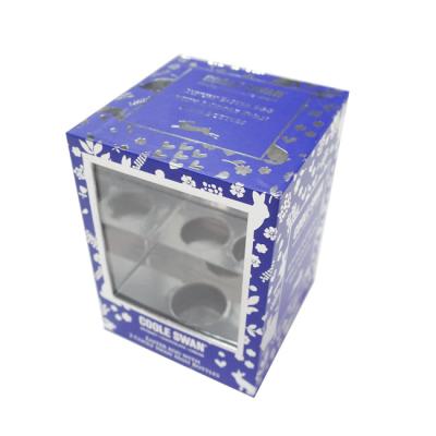 China Guangzhou Recyclable 4 Pack Beer Carrier Bottle Cardboard Paper Dividers Packaging Gift Box With Window Giftbox 15ml Champagne Paperboard for sale