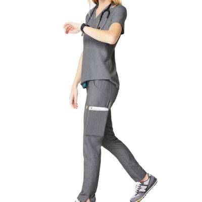 China New Arrival Anti-Shrink Two Pieces Hospital Uniforms Women And Man Suit Beauty Salon Work Cloths Scrubs Set for sale