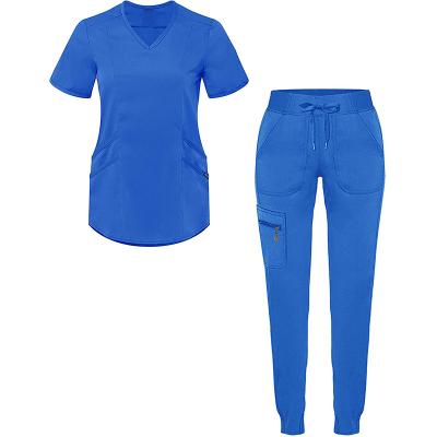 China Royal Blue Anti-Wrinkle Scrub Uniform Sets Joggers For Healthcare Professional Bulk Medical Vendors Hospital For Female Scrubs for sale