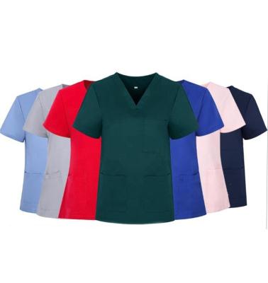 China High Quality Comfortable Scrub Uniforms Tops Short Sleeves Wholesale Nurses Scrub Top for sale