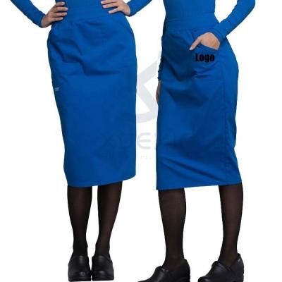 China Comfortable Custom Scrubs Nurse Uniform Sets Hospital Skirts Women Fashion Nursing Uniform Skirts Long Pockets for sale