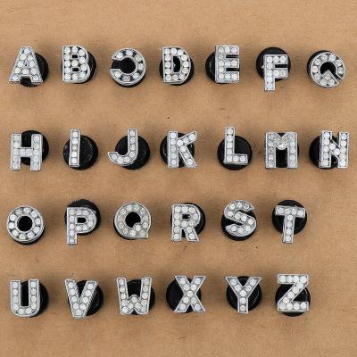 China Shoe buckle new foreign trade fashion trend alphabet combine Diamond Shoe Buckle Garden Shoe hole shoe decorations for sale