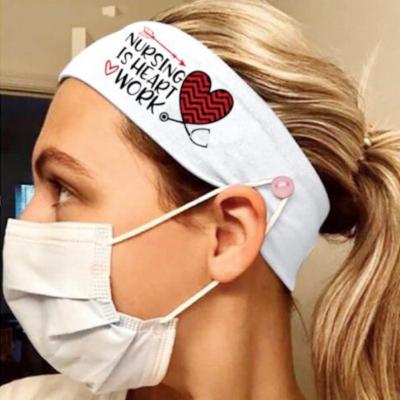 China 2021 popular solid color elastic bands women nurses headbands head bands for sale