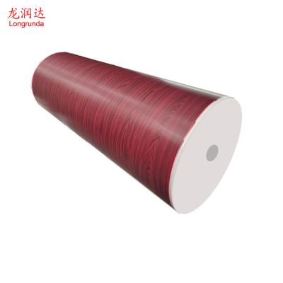 China Red Wood Grain Non Self Adhesive Customized Coat-able Furniture Paper For Casket Making for sale