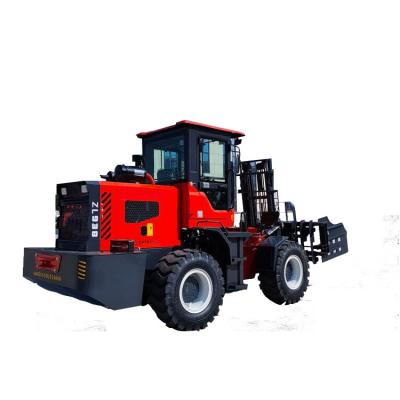 China Building Material Shops Portable Forklift Rough Terrain Forklift Self Loading Portable Electric Forklift Stacker for sale