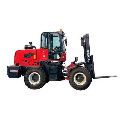 China Construction Material Stores Off Road Forklift Telehandler Forklift Portable Rough Off-Road Diesel Small for sale