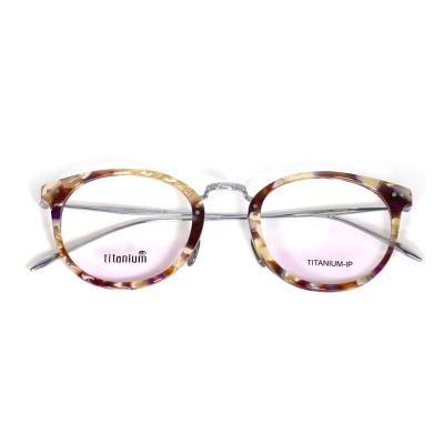 China New High Quality Titanium Oval 9132 Acetate Optical Frames Round Eyeglasses Frames for sale