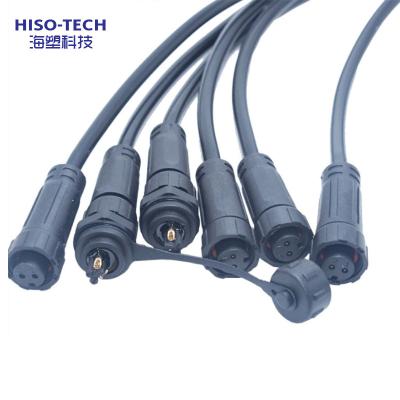 China Electricity transimission Hiso 2Pin 3Pin 4Pin 6Pin IP68 M8/M12 white black wire with one head circular right angle double connector waterproof cable for sale