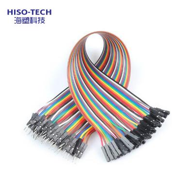 China Hiso Rainbow Cable Harness 10P 20P 30P 40P 10cm 20cm Electronic Jumper Wire Rainbow Wire Harness Dupont Connector 2.54mm Pitch for sale