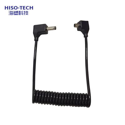 China Hiso Electronic Camera Flash Sync Cable Custom Length With UL2464 26AWG PU Spring Wire 3.5 DC Connector for sale