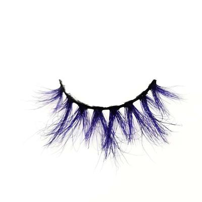 China Full Volume Real Mink Colored Lashes Wholesales Custom Colored False Full Strip Lash Low Price 3D Eyelashes for sale