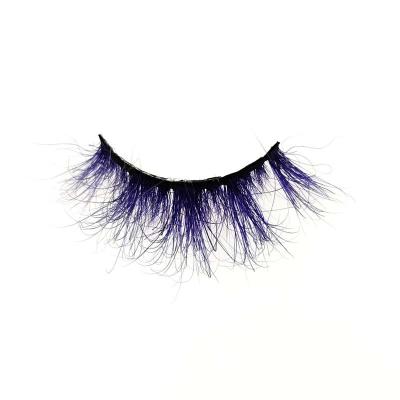 China Full Volume Decion 25mm Blue Colored Mink Lashes Blue Color Eyelash for sale