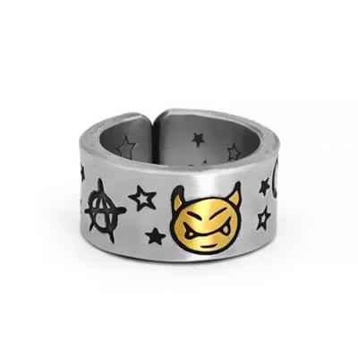 China Wholesale Durable Manufacturer New Simple Devil Smile Ring for sale