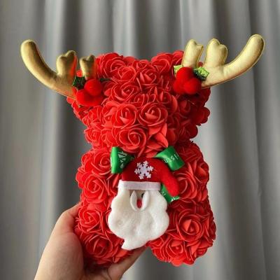 China PE clothing and treatment of accessories simulation flower soap lover gift creative immortal roseLace antler bear for sale