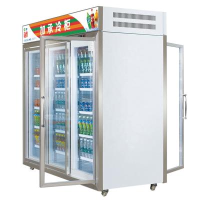 China Single-temperature Jiacheng front and rear open style straight display beverage cooler, cold drink fridge, glass door fridge JC-K2050S06 for sale