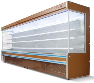 China Single-temperature Jiacheng supermarket air curtain cabinet, open multideck refrigerator, soft drink fruit vegetable display refrigerator for sale