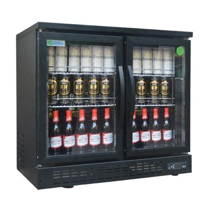 China Single-temperature Bar / KTV Two Doors Display Fridge Freezer 200L Under Counter Beer Cooler for sale