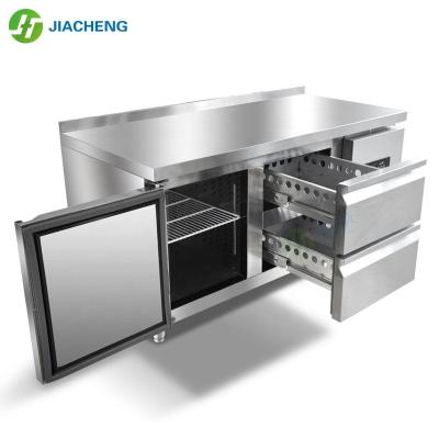 China Single-temperature Jiacheng Double Drawer Kitchen Stainless Steel Refrigerator Freezer Workbench TG1800W1T2F for sale