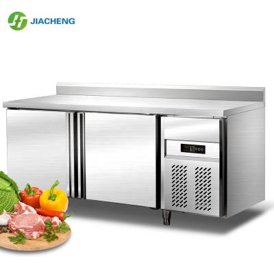 China Single-Temperature Kitchen Equipment Stainless Steel Pizza Workbench Refrigerator Freezer Salad Work Table for sale