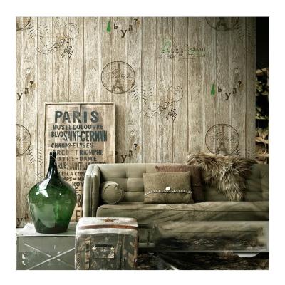 China Moistureprooof Waterproof Project Vinyl Bedroom Living Room 3d Wallpaper Brown Tower And Letter Home Decoration for sale